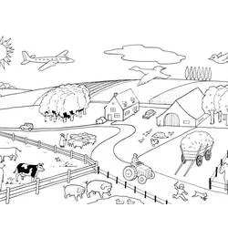 Granja - Dibujos para colorear gratis