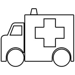 Dibujo de Ambulancia con una cruz para colorear