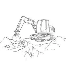 Dibujo de Excavadora cavando una zanja para colorear