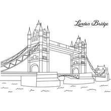 Dibujo de Puente con torres gemelas para colorear