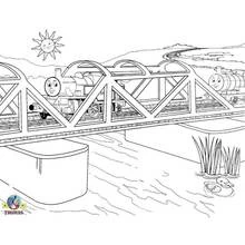 Dibujo de Puente de acero cruzado por Thomas el tren para colorear