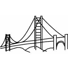 Dibujo de Puente colgante con torres entrecruzadas para colorear