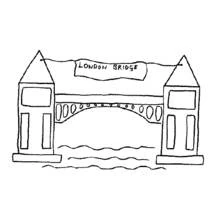 Dibujo de Puente de Londres con dos torres para colorear
