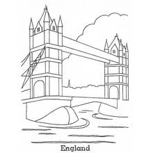 Dibujo de Puente de la Torre sobre el río para colorear