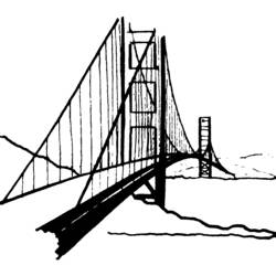 Dibujo de Puente colgante de altas torres para colorear
