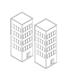Dibujo de Rascacielos dos torres gemelas para colorear