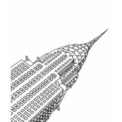 Dibujo de Rascacielos Chrysler Building con aguja para colorear