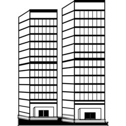 Dibujo de Dos rascacielos uno junto al otro para colorear