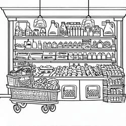 Tienda de Comestibles - Dibujos para colorear gratis