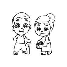 Abuelos - Dibujos para colorear gratis Abuelos - Dibujos para colorear gratis