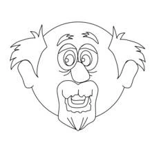 Dibujo de Cabeza calva y barbuda de abuelo para colorear