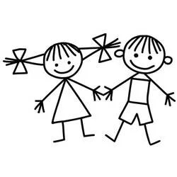 Dibujo de Dos amigos tomados de la mano para colorear