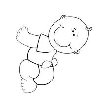 Dibujo de Bebé gateando con una gran sonrisa para colorear