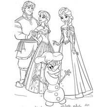 Dibujo de Familia de Frozen reunida para colorear
