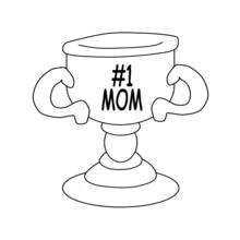 Dibujo de Trofeo mamá número uno para colorear