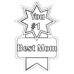 Dibujo de Estrella cinta Best Mom para colorear
