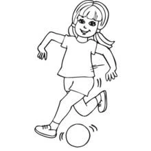 Dibujo de Niña jugando con una pelota para colorear