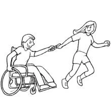 Persona con Discapacidad - Dibujos para colorear gratis Persona con Discapacidad - Dibujos para colorear gratis