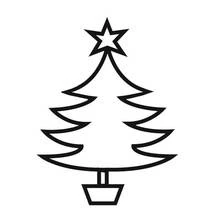 Dibujo de Árbol de Navidad con una estrella en la cima para colorear