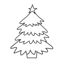 Dibujo de Árbol de Navidad desnudo con estrella para colorear