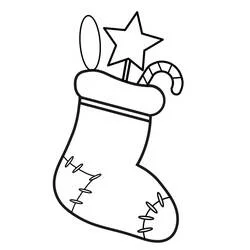 Dibujo de Calcetín de Navidad lleno de dulces para colorear