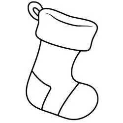Dibujo de Calcetín de Navidad sencillo para colorear
