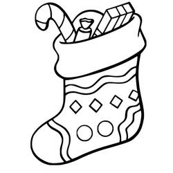 Calcetín de Navidad - Dibujos para colorear gratis