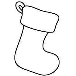 Dibujo de Calcetín de Navidad simple para colorear