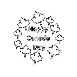 Dibujo de Feliz Día de Canadá con hojas de arce para colorear Dibujo de Feliz Día de Canadá con hojas de arce para colorear