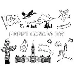 Dibujo de Collage de símbolos y paisajes canadienses para colorear Dibujo de Collage de símbolos y paisajes canadienses para colorear