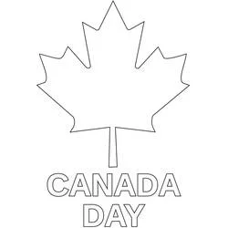 Dibujo de Hoja de arce con el texto Canada Day para colorear Dibujo de Hoja de arce con el texto Canada Day para colorear