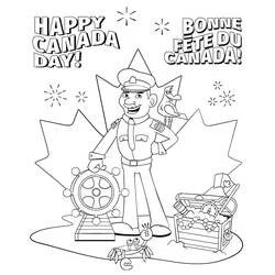 Dibujo de Capitán de barco celebrando el Día de Canadá para colorear Dibujo de Capitán de barco celebrando el Día de Canadá para colorear