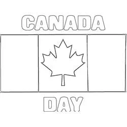 Dibujo de Bandera del Día de Canadá con hoja de arce para colorear Dibujo de Bandera del Día de Canadá con hoja de arce para colorear
