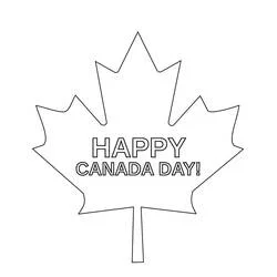 Dibujo de Hoja de arce con mensaje de feliz Día de Canadá para colorear Dibujo de Hoja de arce con mensaje de feliz Día de Canadá para colorear