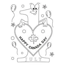 Dibujo de Día de Canadá - 1 de Julio con amigos para colorear Dibujo de Día de Canadá - 1 de Julio con amigos para colorear