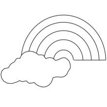 Dibujo de Arcoíris con una nube para colorear
