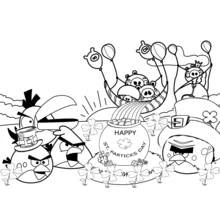 Dibujo de Angry Birds celebran el Día de San Patricio para colorear