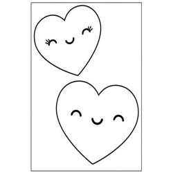 Dibujo de Corazones sonrientes del Día de San Valentín para colorear