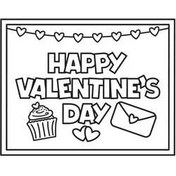 Dibujo de Tarjeta de felicitación del Día de San Valentín para colorear