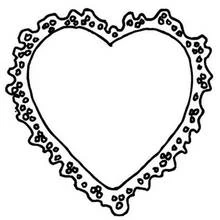 Dibujo de Corazón con borde de encaje para colorear