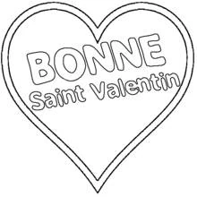 Dibujo de Corazón con mensaje de San Valentín para colorear