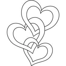 Dibujo de Tres corazones entrelazados para colorear