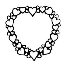 Dibujo de Corona de corazones formando un gran corazón para colorear