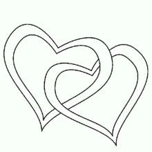 Dibujo de Dos corazones entrelazados para colorear