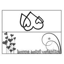 Dibujo de Corazones y flores para San Valentín para colorear