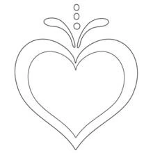 Dibujo de Corazón con adorno de volutas y puntos para colorear