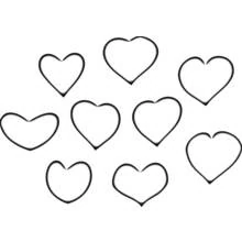 Dibujo de Nueve corazones de diferentes formas para colorear