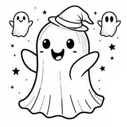 Fantasma de Halloween - Dibujos para colorear gratis