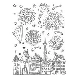 Fuegos Artificiales - Dibujos para colorear gratis