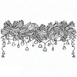Dibujo de Guirnalda de Navidad con adornos para colorear
